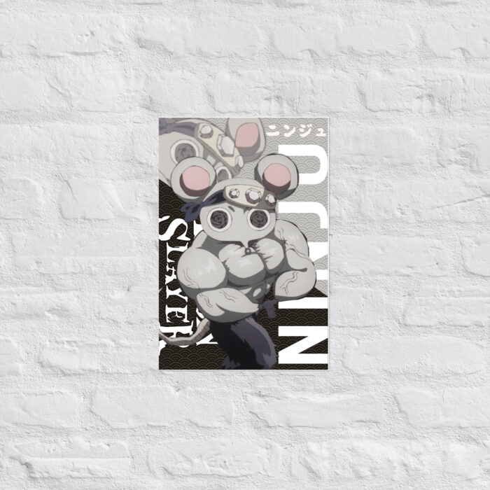 Shino Buff Mice Poster from Demon Slayer Poster charcoal unisex