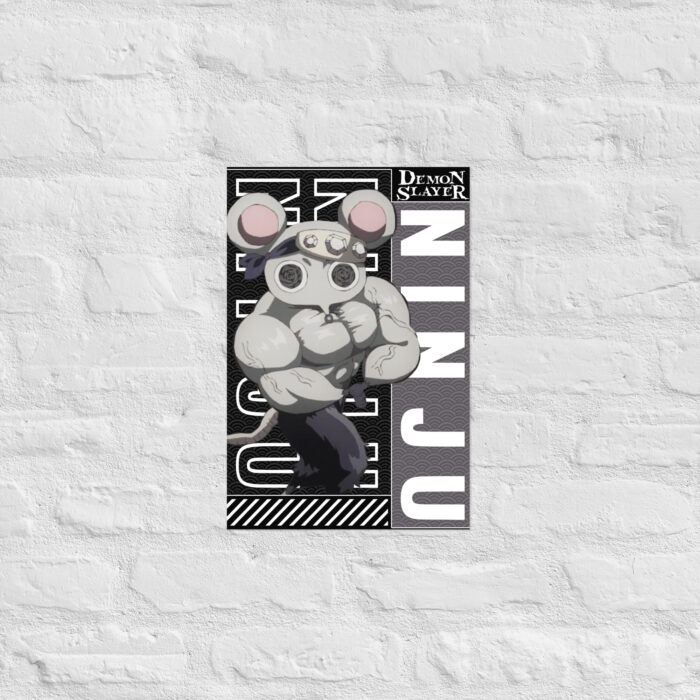 Shino Buff Mice Poster from Demon Slayer Poster charcoal unisex