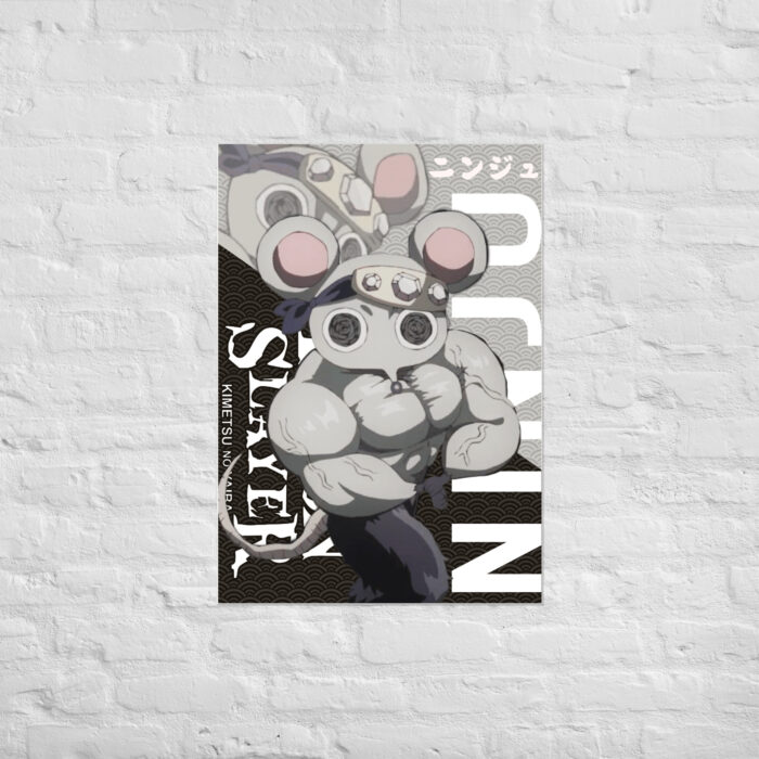 Shino Buff Mice Poster from Demon Slayer Poster charcoal unisex