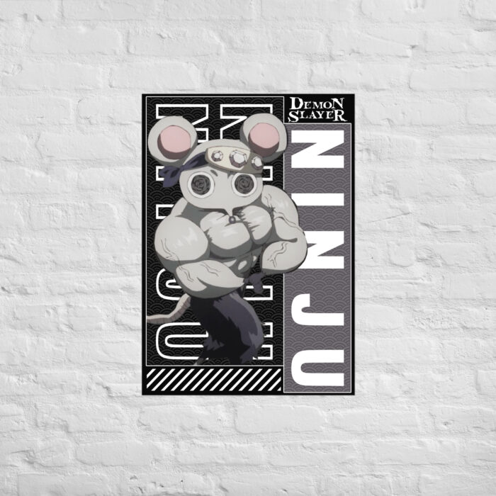 Shino Buff Mice Poster from Demon Slayer Poster charcoal unisex